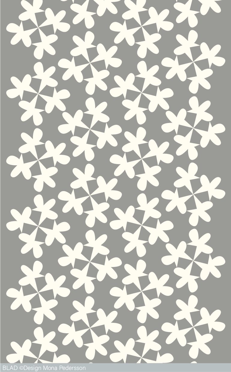 En tyglängd som visar den mönstertryckta tygbredden.