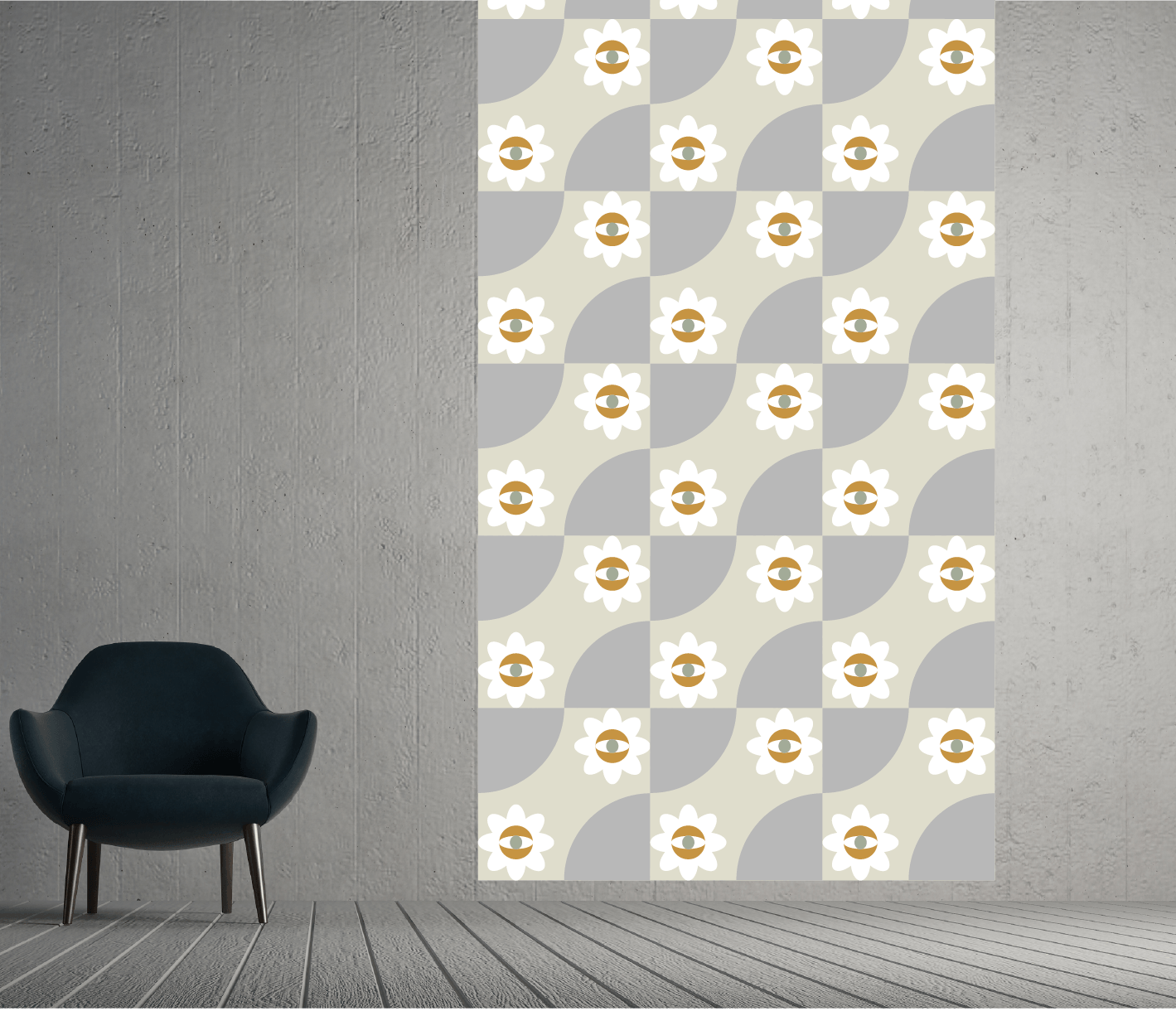 Textil mönsterdesign för dig som behöver "klä" tomma väggar med färg och form tryckt på sammet.